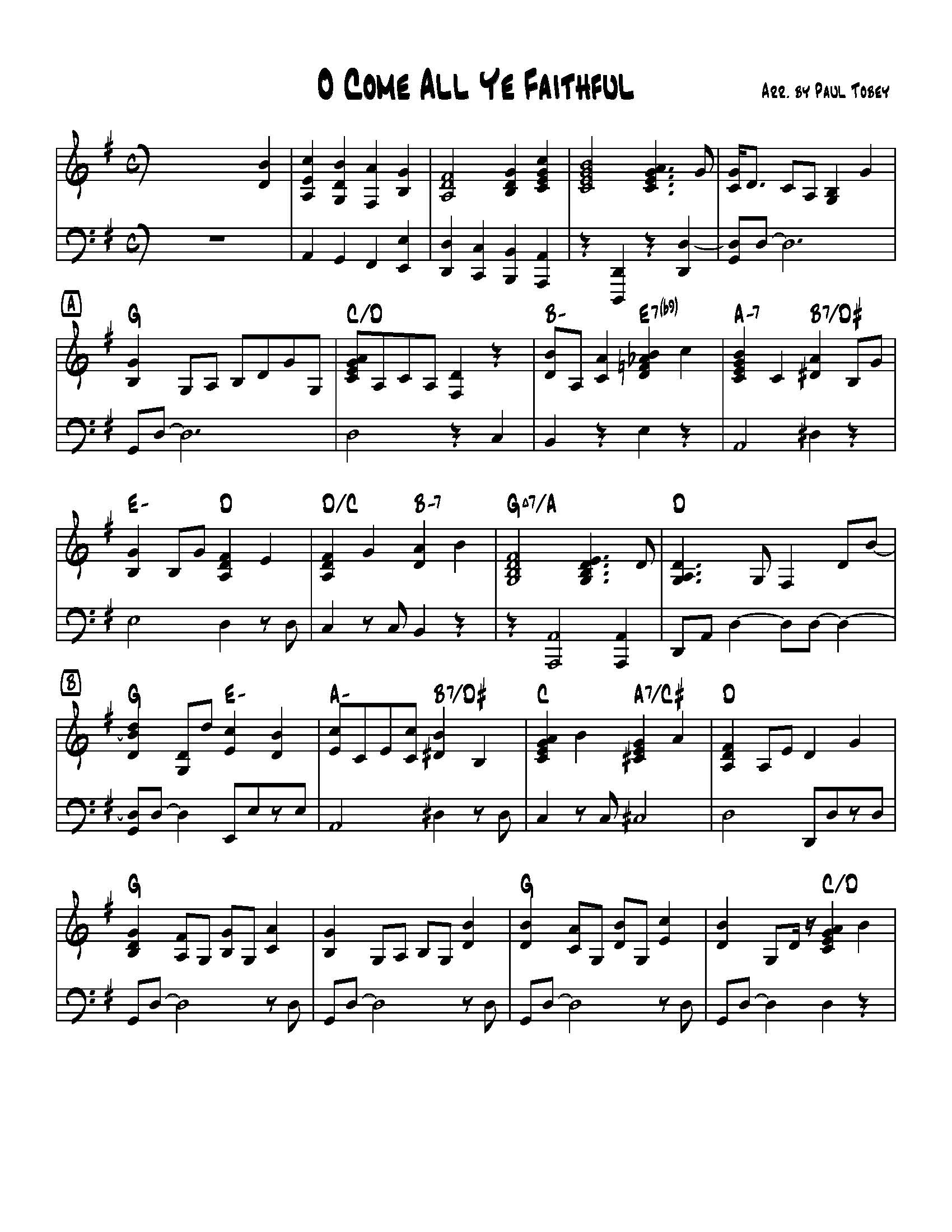 O Come All Ye Faithful - Sheet Music PDF - Paul Tobey